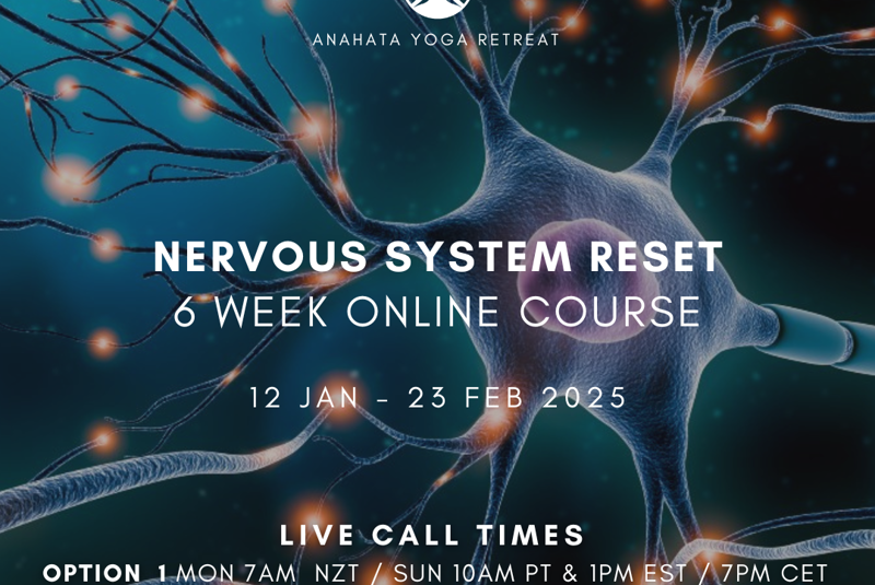 Swami Karma Karuna's Nervous System Reset - 6-week online course  A transformational learning experience for anyone ready to explore practices to balance the nervous system, supporting better sleep, less stress, release of trauma and more ease in life.